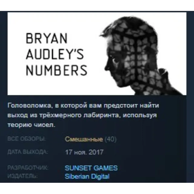 Bryan Audley's Numbers STEAM KEY REGION FREE GLOBAL