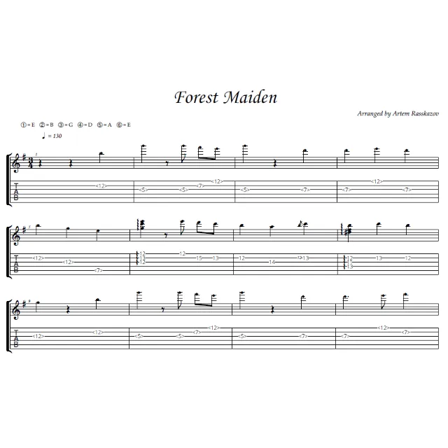 Forest Maiden (Everlasting summer) - гитара ноты+табы