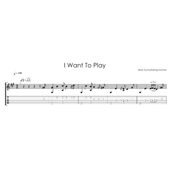 I Want To Play  (БЛ) - на гитаре ноты+табы