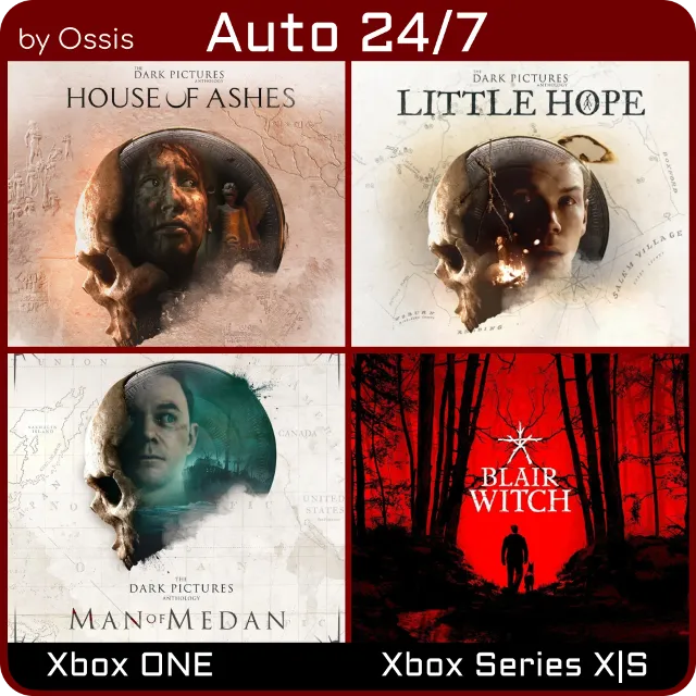 24/7 XBOX Blair Witch, House of Ashes, Man Of Medan, Little Hope