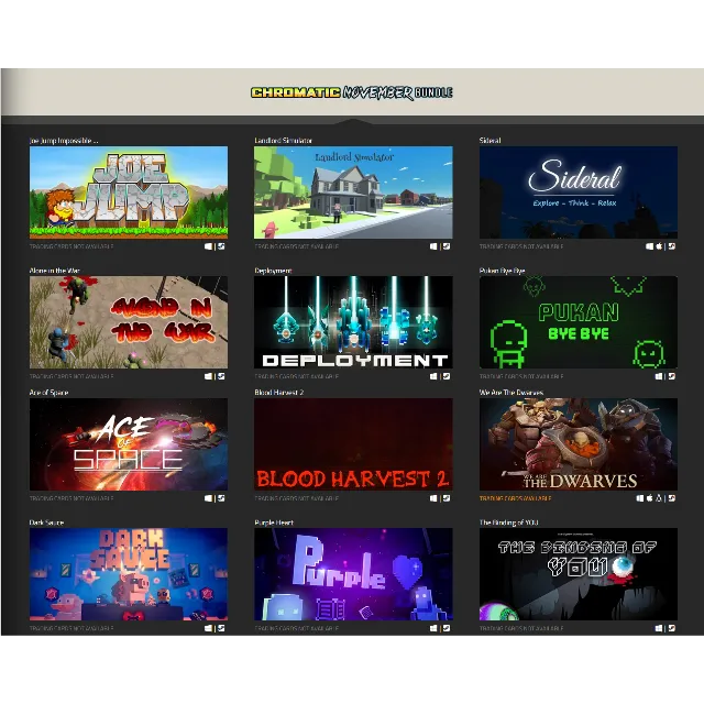 Indie Gala Chromatic November Bundle (12 Steam игр)