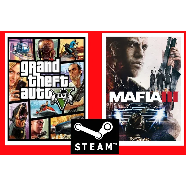 🚀GTA 5 + MAFIA 3 - STEAM (Region Free) (ГТА5+ МАФИЯ 3)