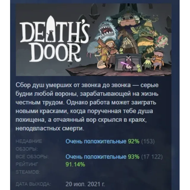 Death's Door STEAM KEY GLOBAL+РОССИЯ СТИМ КЛЮЧ РОССИЯ