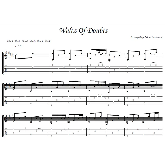 Waltz Of Doubts - фингерстайл гитара + табы
