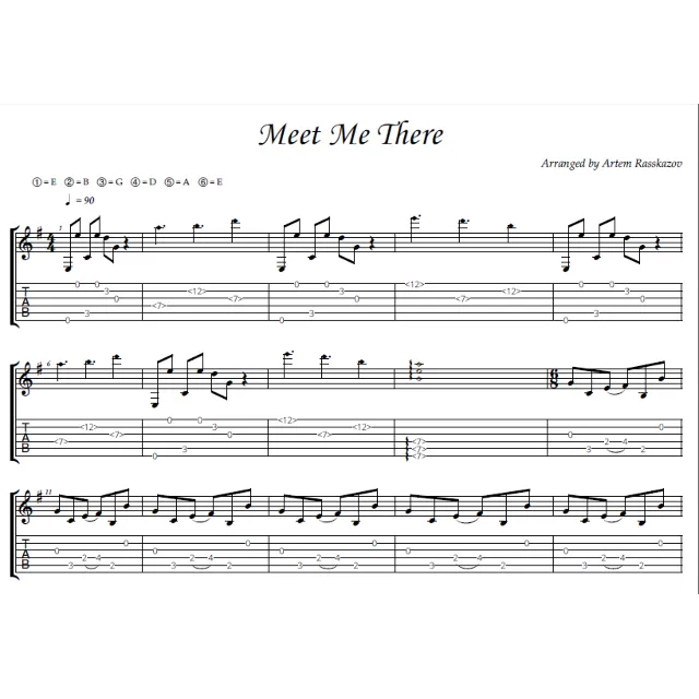 Meet Me There - фингерстайл гитара + табы