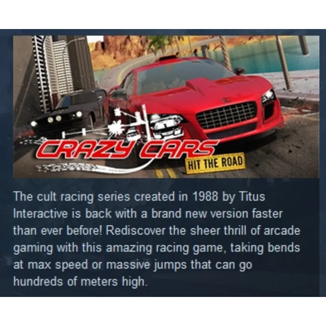 Crazy Cars - Hit the Road  STEAM KEY REGION FREE GLOBAL