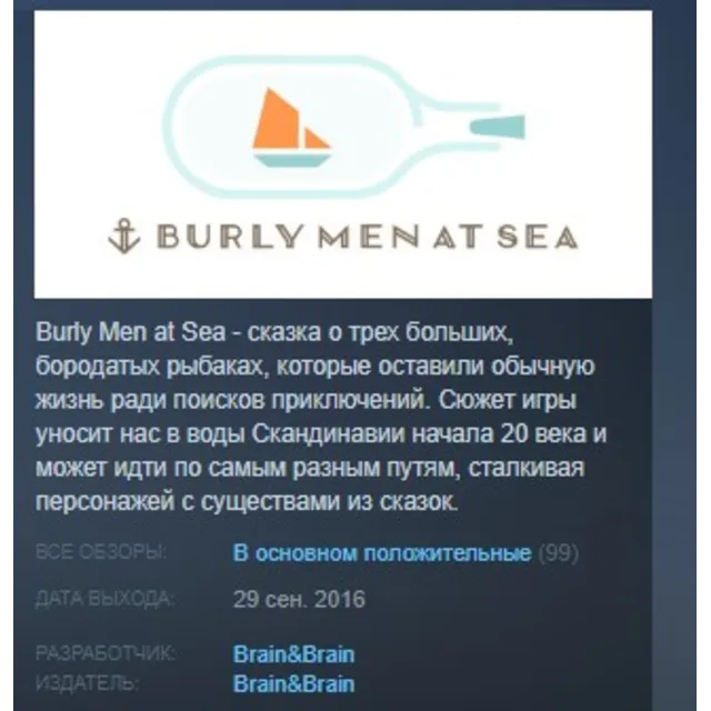Burly Men at Sea STEAM KEY REGION FREE GLOBAL