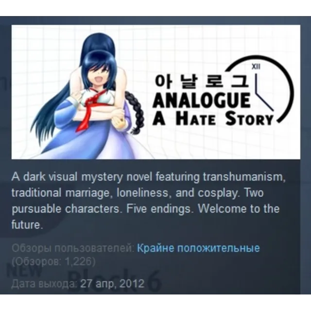 Analogue: A Hate Story STEAM KEY REGION FREE GLOBAL