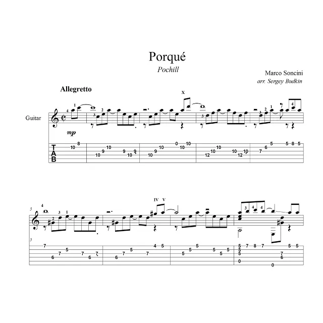 Porqué (Pochill) - для гитары
