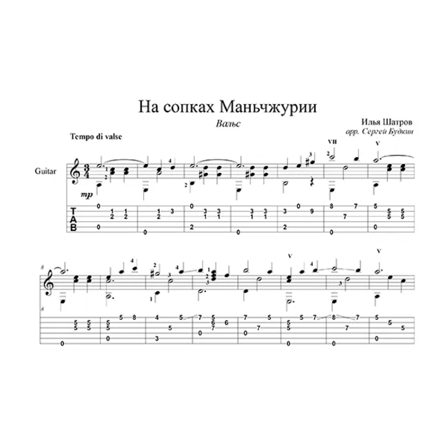 На сопках Маньчжурии - для гитары