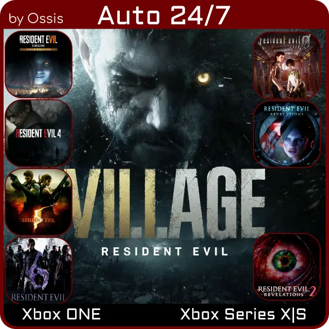 24/7 XBOX Resident Evil Village, 0, 4, 5, 6, 7, Revelations, Revelations 2