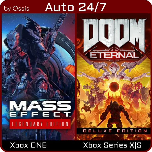 24/7 XBOX Mass Effect Legendary, DOOM Eternal Deluxe