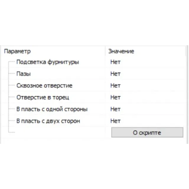 Скрипт Панели с отверстиями для Базис Мебельщик