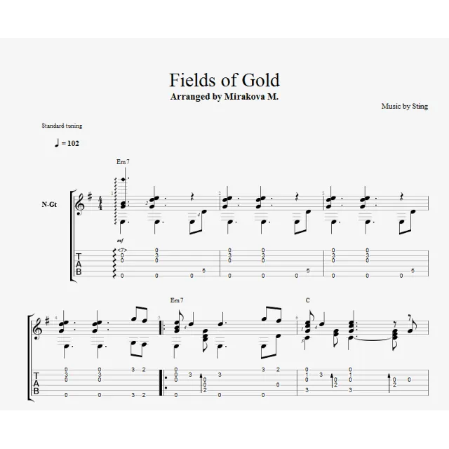 Sting - Fields of gold