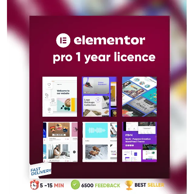 ⭐Elementor Pro 1 год Оригинальная лицензия на плагин ✅