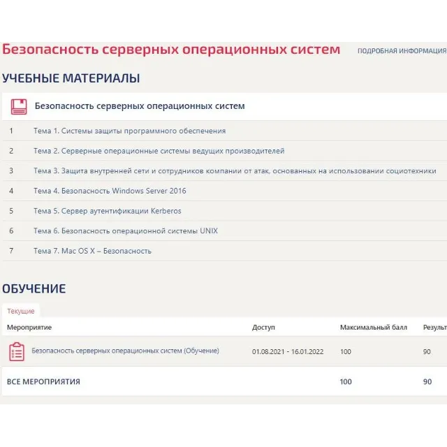 Безопасность серверных операционных систем ответы МФПУ