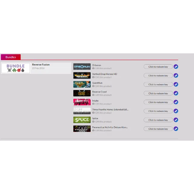 Indie Gala Reverse Fusion Bundle (8 steam ) Region Free