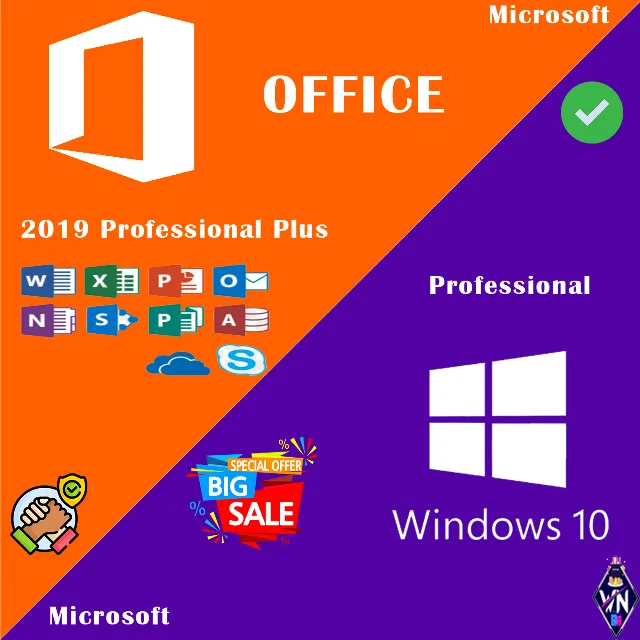 Windows 10 PRO + 2019 OFFICE PRO PLUS KEY✅+RandomGift🔥