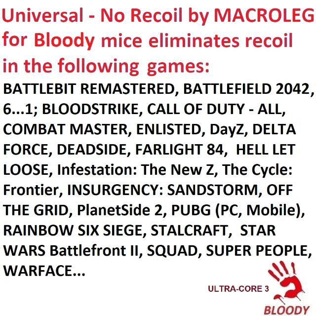 No recoil для шутеров. Макросы mgn - программа Bloody 7