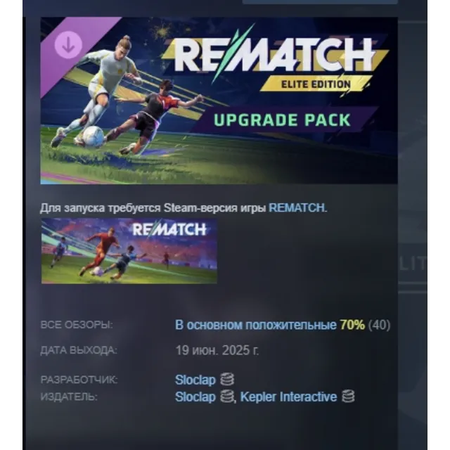 REMATCH - Elite Edition Upgrade Pack DLC AUTODELIVERY STEAM РОССИЯ