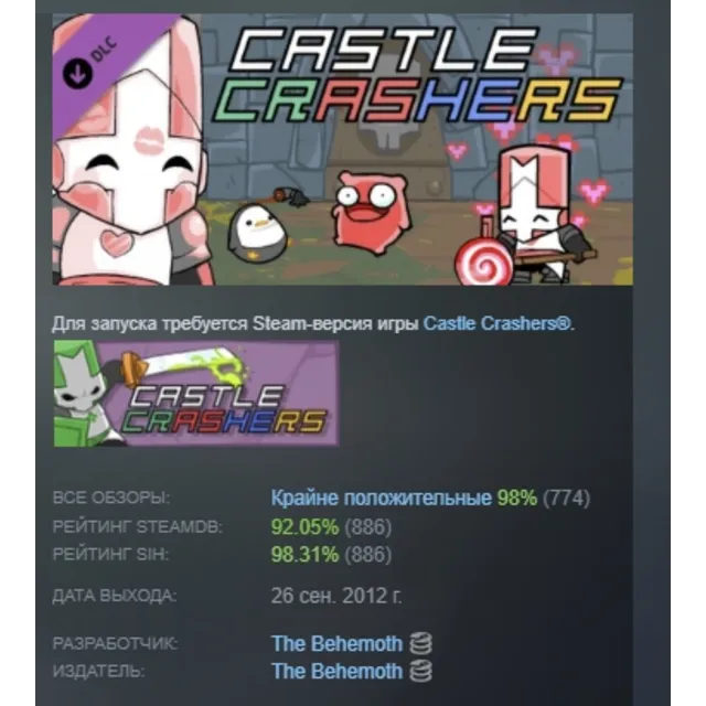 Castle Crashers - Pink Knight Pack DLC STEAM РОССИЯ