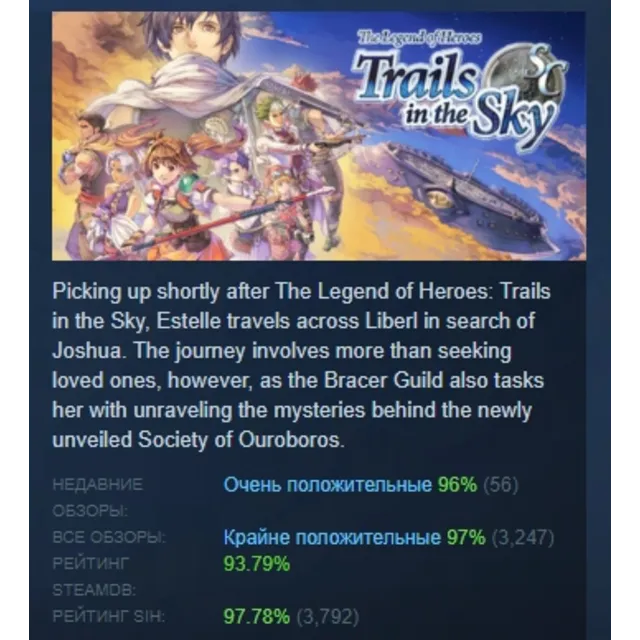 The Legend of Heroes: Trails in the Sky SC АВТОДОСТАВКА STEAM GLOBAL МГНОВЕННО ЛИЦЕНЗ