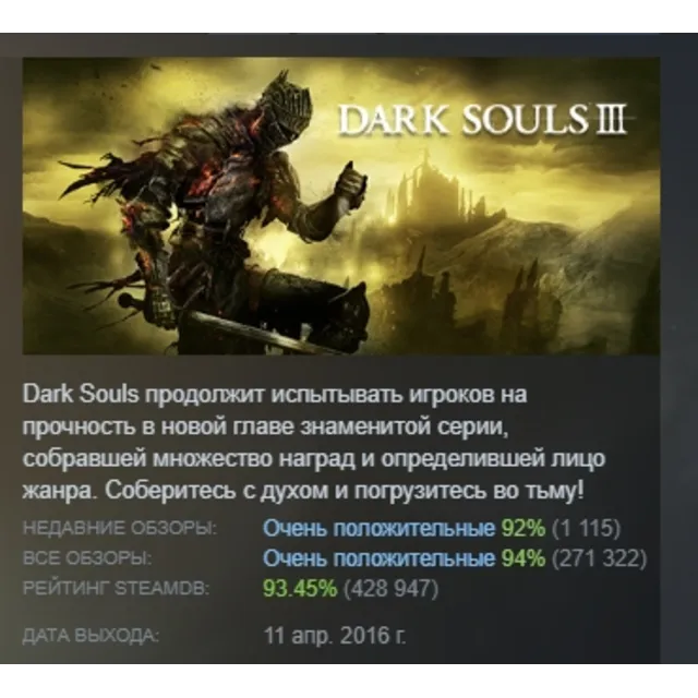 DARK SOULS 3 III АВТОДОСТАВКА STEAM GLOBAL МГНОВЕННО ЛИЦЕНЗИЯ