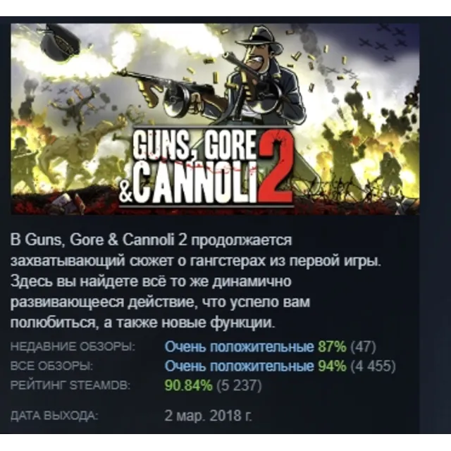 Guns, Gore and Cannoli 2 АВТОДОСТАВКА STEAM GLOBAL МГНОВЕННО ЛИЦЕНЗИЯ