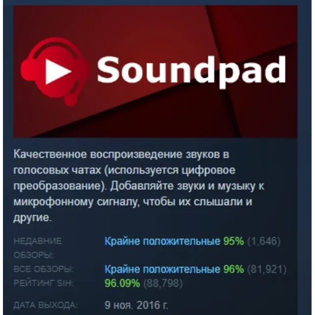 Soundpad АВТОДОСТАВКА STEAM GLOBAL МГНОВЕННО ЛИЦЕНЗИЯ