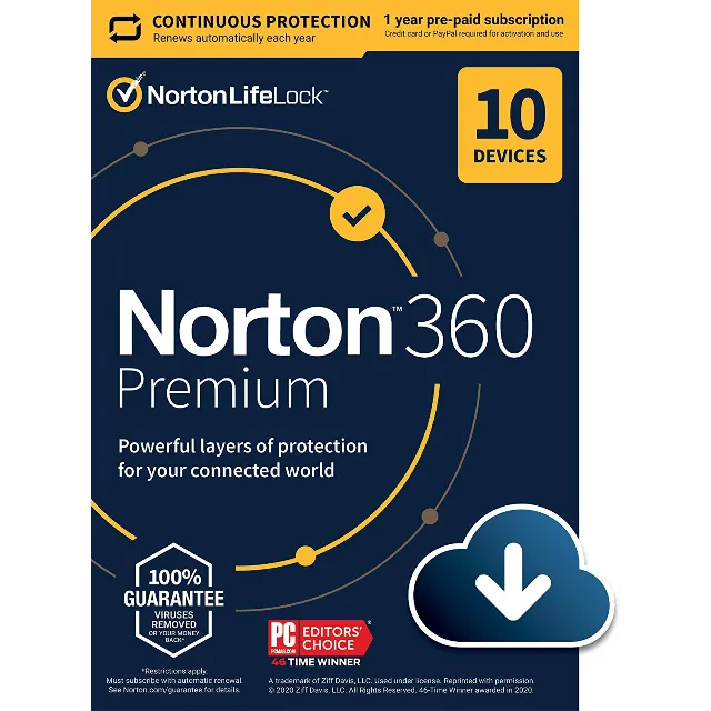 Norton 360 Premium  10 devices / 16 месяцев (485 дней) Global