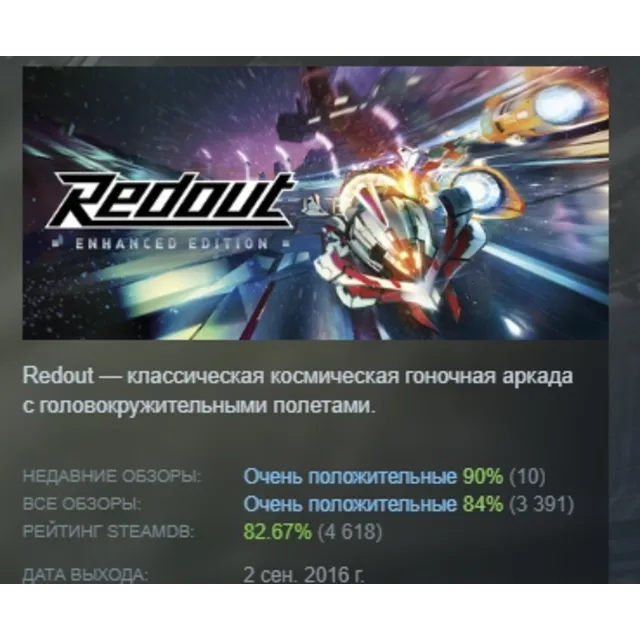 Redout: Enhanced Edition АВТОДОСТАВКА STEAM GLOBAL МГНОВЕННО ЛИЦЕНЗИЯ
