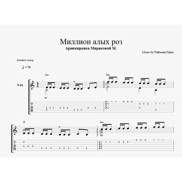Миллион алых роз разбор