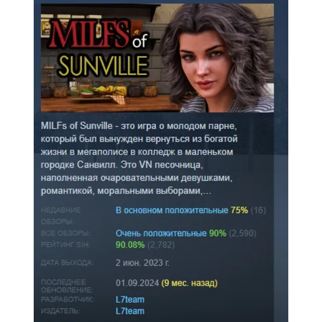 MILFs of Sunville - Season 1 АВТОДОСТАВКА STEAM GLOBAL МГНОВЕННО ЛИЦЕНЗИЯ