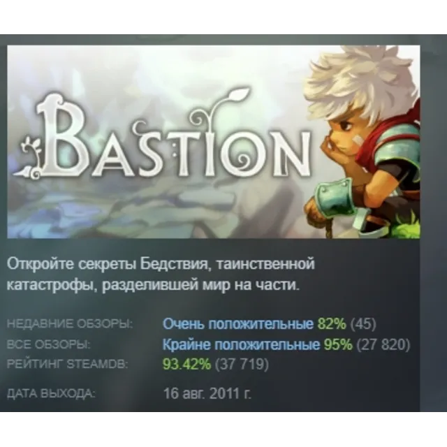 Bastion АВТОДОСТАВКА STEAM GLOBAL МГНОВЕННО ЛИЦЕНЗИЯ
