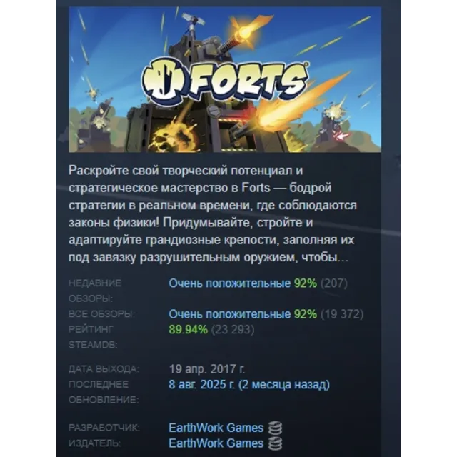 Forts АВТОДОСТАВКА STEAM GLOBAL МГНОВЕННО ЛИЦЕНЗИЯ