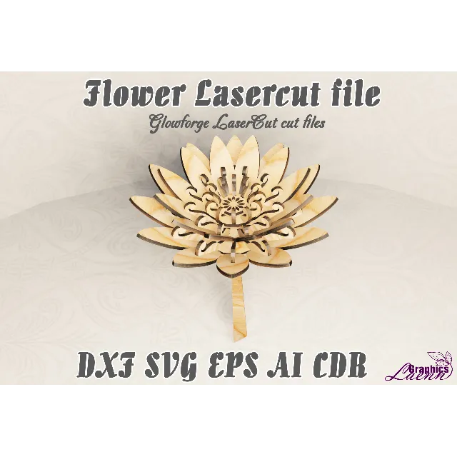 Цветок файлы для лазерной резки DXF SVG CDR EPS AI