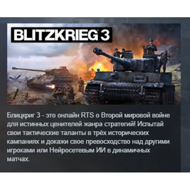 Blitzkrieg 3 Standard Edition АВТОДОСТАВКА STEAM GLOBAL МГНОВЕННО ЛИЦЕНЗИЯ