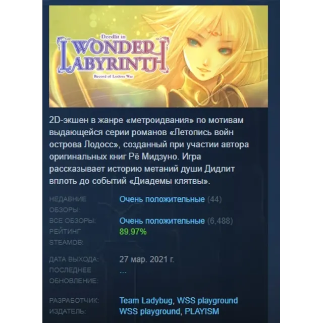 Летопись войн острова Лодосс: Дидлит в Лабиринте чудес АВТОДОСТАВКА STEAM GLOBAL МГНО