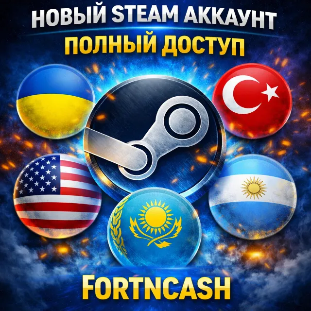 Новый Steam Аккаунт [Украина Турция Казахстан США и др]