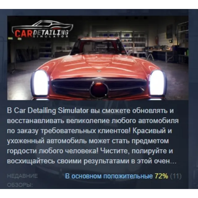 Car Detailing Simulator АВТОДОСТАВКА STEAM GLOBAL МГНОВЕННО ЛИЦЕНЗИЯ