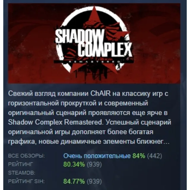 Shadow Complex Remastered АВТОДОСТАВКА STEAM GLOBAL МГНОВЕННО ЛИЦЕНЗИЯ