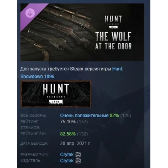 Hunt: Showdown 1896 - The Wolf at the Door АВТОДОСТАВКА STEAM РОССИЯ