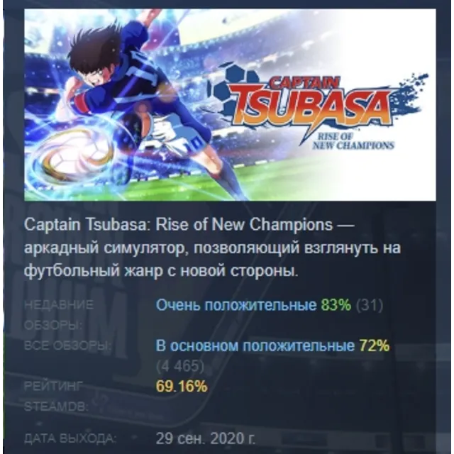 Captain Tsubasa: Rise of New Champions АВТОДОСТАВКА STEAM GLOBAL МГНОВЕННО ЛИЦЕНЗИЯ