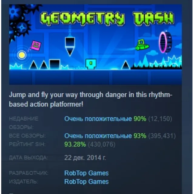 Geometry Dash АВТОДОСТАВКА STEAM GLOBAL МГНОВЕННО ЛИЦЕНЗИЯ