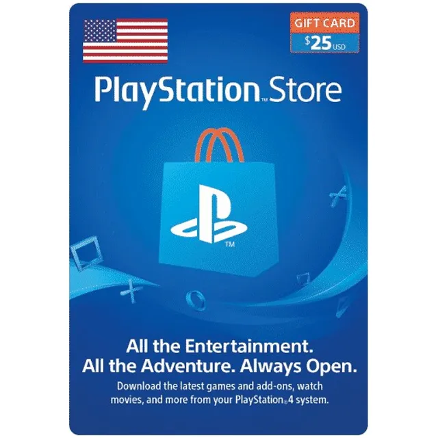 Карта PlayStation Network (PSN) - 25 долларов USA (USD)