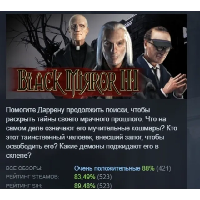 Black Mirror III АВТОДОСТАВКА STEAM GLOBAL МГНОВЕННО ЛИЦЕНЗИЯ