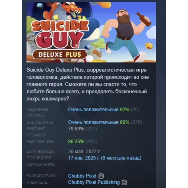 Suicide Guy Deluxe Plus АВТОДОСТАВКА STEAM GLOBAL МГНОВЕННО ЛИЦЕНЗИЯ