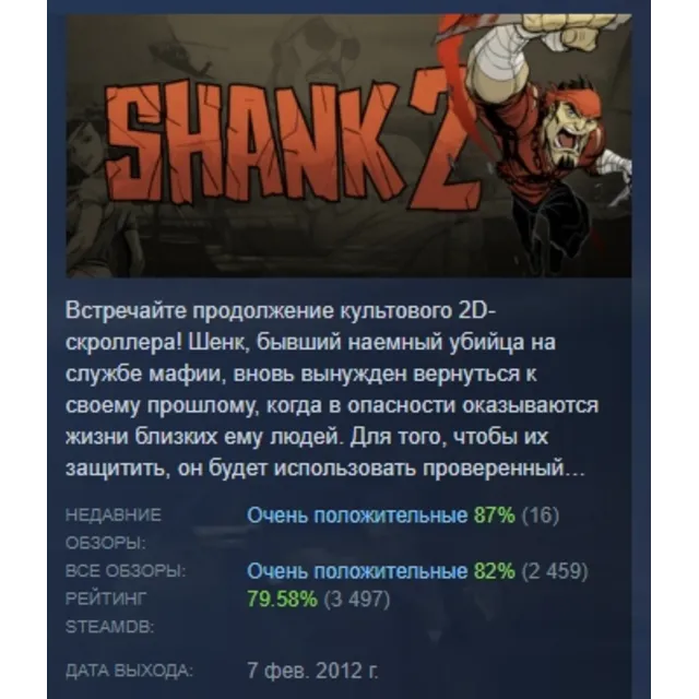 Shank 2 АВТОДОСТАВКА STEAM GLOBAL МГНОВЕННО ЛИЦЕНЗИЯ