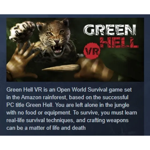 Green Hell VR АВТОДОСТАВКА STEAM GLOBAL МГНОВЕННО ЛИЦЕНЗИЯ