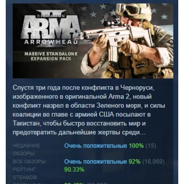 Arma 2: Operation Arrowhead АВТОДОСТАВКА STEAM GLOBAL МГНОВЕННО ЛИЦЕНЗИЯ